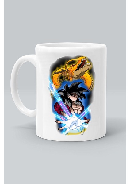 Goku Karakter Dragon Ball Z Anime Baskılı Beyaz Kupa Bardak