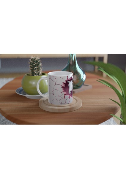 Duvarı Delen Beyaz At Temalı Baskılı Kupa Bardak-2 fırsatları