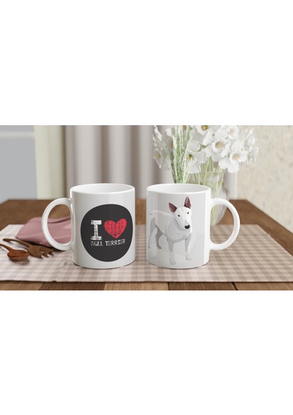I Love Bull Terrier Temalı Baskılı Kupa Bardak indirimleri