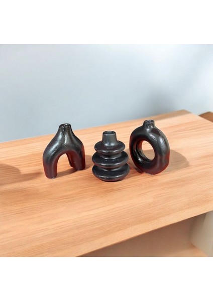 Üçlü Siyah Dekoratif Set - Modern ve Şık Tasarım