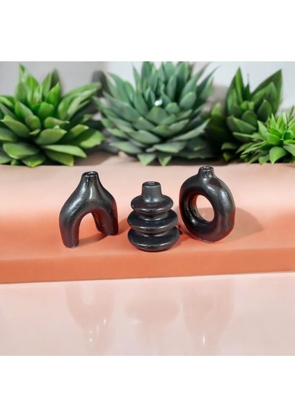 Üçlü Siyah Dekoratif Set - Modern ve Şık Tasarım