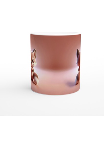 Kalp Tutan Sevimli Tilki Temalı Baskılı Kupa Bardak fiyatları