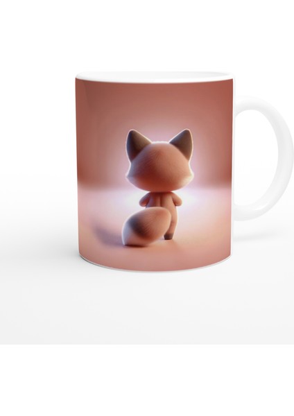 Kalp Tutan Sevimli Tilki Temalı Baskılı Kupa Bardak modelleri