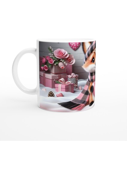 Pembe Kalpli Şirin Tilki Temalı Baskılı Kupa Bardak fiyatları