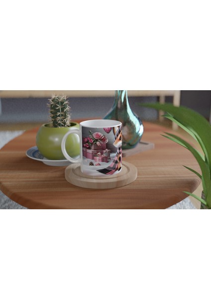 Pembe Kalpli Şirin Tilki Temalı Baskılı Kupa Bardak fırsatları