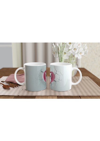 Kalpli Pembe Baykuş Figürlü Baskılı Kupa Bardak indirimleri