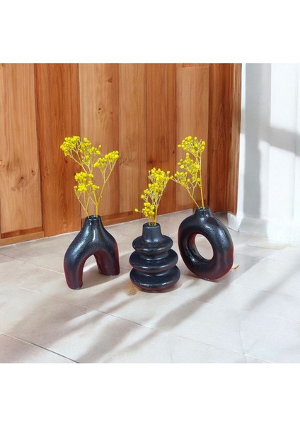 Üçlü Siyah Dekoratif Set - Modern ve Şık Tasarım