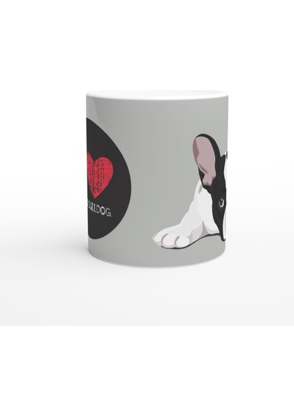 French Bulldog Aşkı Temalı Baskılı Kupa Bardak fiyatları