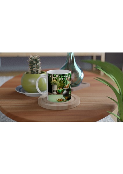 St. Patrick Şapkasıyla Gülümseyen Corgi Temalı Baskılı Kupa Bardak fırsatları