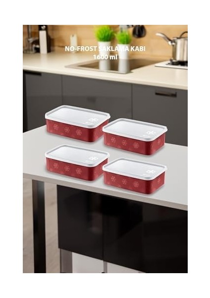4'lü Set No Frost Saklama Kabı Carmen 1600 ml