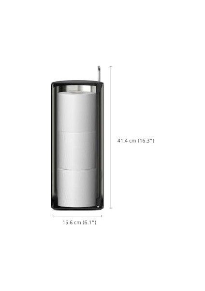 Easystore Luxe Paslanmaz Çelik Gizli Tuvalet Kağıdı Tutacağı, Kapaklı Stand, 3 Ruloya Kadar Hods