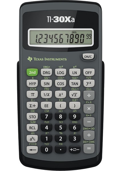 Instruments Tı-30 Xa Okul Hesap Makinesi (Tek Satırlı, 10 Haneli, Pille Çalışır) Gri Siyah
