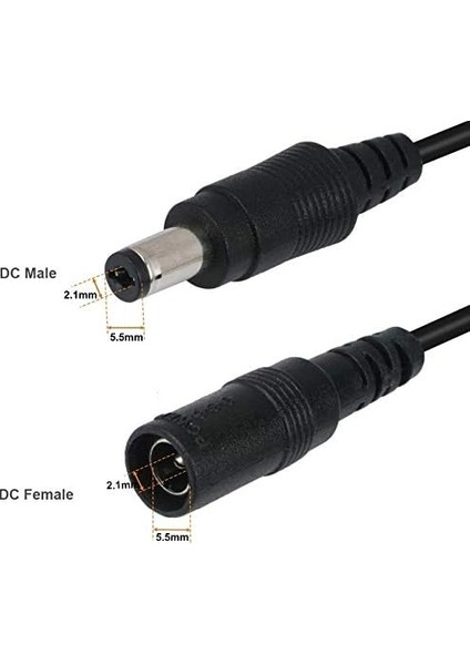 4382 Dc Adaptör Uzatma Kablosu 1 M 5.5mm x 2.1mm Dişi Erkek