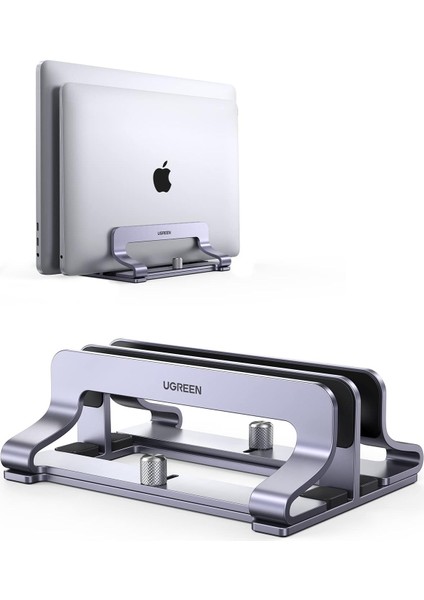 Masa Için Dikey Dizüstü Bilgisayar Standı Çift Yuvalı Dizüstü Bilgisayar Standı Tutucu Ayarlanabilir Dock Alüminyum Masaüstü Standı MacBook Air Pro, Microsoft Surface Laptop 4, Lg Gram 17 ile