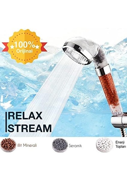 Stream %50 Su Tasarruflu Duş Başlığı - Kokulu ve Arıtmalı Banyo Duş Başlığı