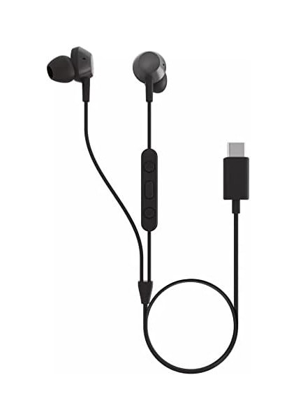 TAE5008BK/00 Mikrofonlu Kulak Içi Kulaklık | Hafif Kablolu Kulaklık | Usb-C Bağlantısı | 1,2 M Kablo | Inline Uzaktan Kumanda | 3 Boyut | Net Ses ve Güçlü Bas | Siyah