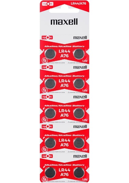 Alkaline LR44 Düğme Pil (10'lu Paket)