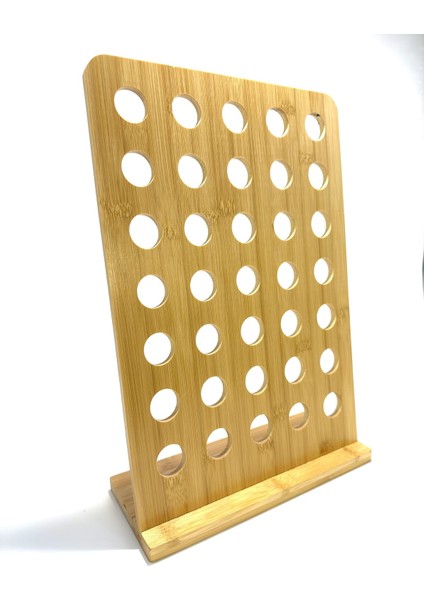 Bambu Ayaklı Kapsül Kahve Standı Organizer - Geniş Depolama Kapasiteli, Doğal Ahşap Malzemeden Şık ve Kap Dayanıklısül Düzenleyici, Kahve Kapsül Saklama (35 Göz)