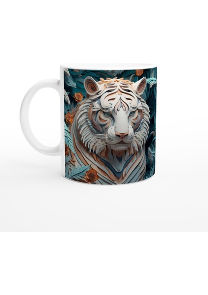 Ormanın Derinliklerinden Bakan Kaplan Temalı Baskılı Kupa Bardak