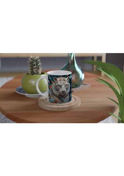 Ormanın Derinliklerinden Bakan Kaplan Temalı Baskılı Kupa Bardak fırsatları