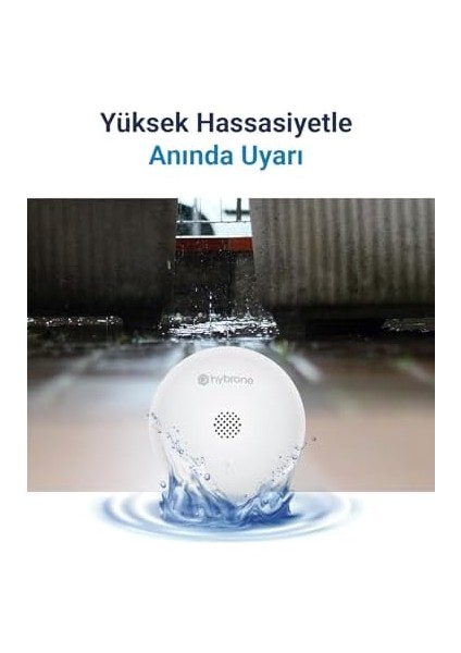 Akıllı Wi-Fi Su Baskın Sensörü, Yüksek Sesli Anında Uyarı, Uygulama ile Anında Bildirim