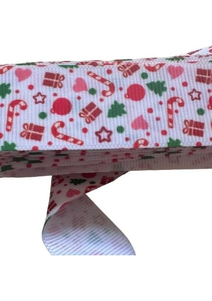 Kurdelesi Yılbaşı Hediye Paketleme Kurdelesi Yılbaşı Suslerı 2 Metre (Renkli Hediye Paketleri)