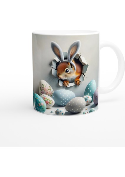 Tavşan Kulaklı Sincap Temalı Baskılı Kupa Bardak fiyatları