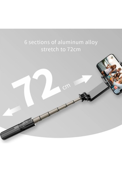 Akıllı Telefonlar İçin Gimbal Stabilizator Kendinden Işıklı Ultra Hafif 360 Derece Dönebilen Başlık Android ve iPhone ile Uyumlu Katlanabilir Video Kaydı için Sabitleyici L09