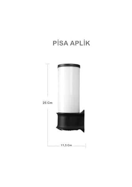 Tekli Sensörlü Aplik Bahçe Lambası Zita Dekoratif Dış Mekan Bahçe Aydınlatma 25 cm IP54 E27