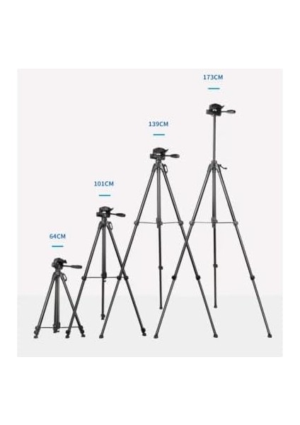 HT-T04 Alüminyum 173 cm Tripod Profesyonel Taşınabilir Dslr Cep Telefonu Tripodu