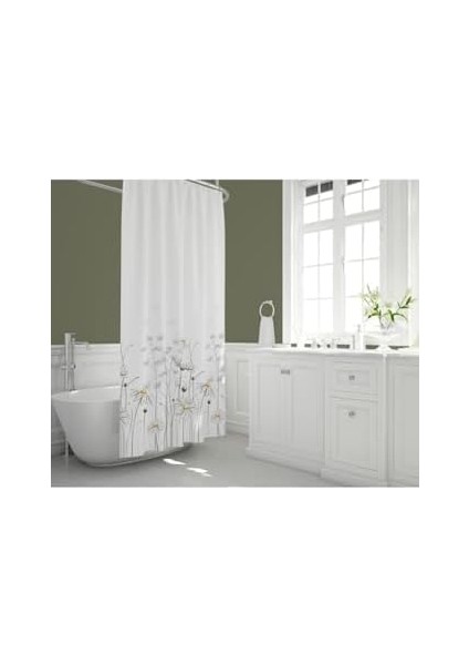 Home Banyo Perdesi - Tek Kanat Polyester Kumaş 180X200 cm