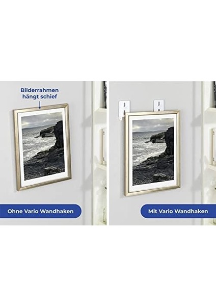Kendinden Yapışkanlı Çivi, Strip-It Sabitlemeli 2'li Set, Kademesiz Yüksekliği Ayarlanabilir Yapışkan Çivi, Resim Çerçevelerini Vs. Takmak Için, Her Biri 4 x 6 x 1,5 Cm, Plastik, Beyaz