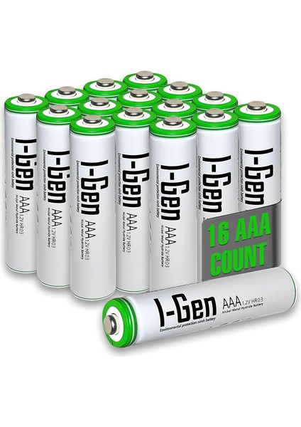 B136 16 Adet Aaa 900 Mah Şarj Edilebilir Ince Kalem Pil 1.2V Ni-Mh Şarjlı Pil