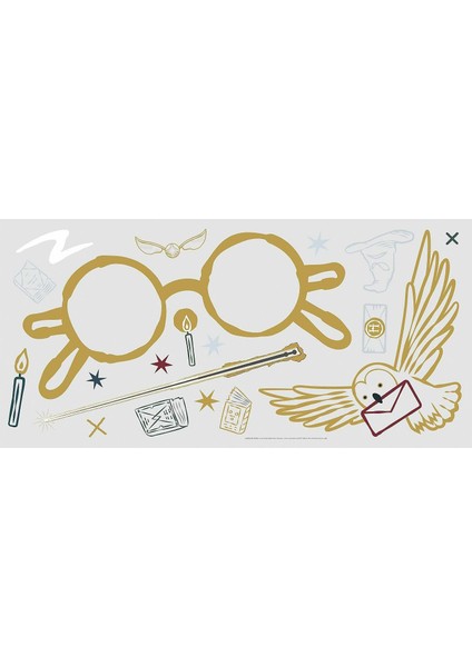 RMK4955GM Harry Potter Gözlükleri Dev Soyma ve Çubuk Duvar Çıkartması