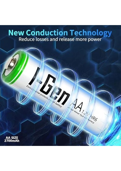 B135 16 Adet Aa 2700 Mah Şarj Edilebilir Kalem Pil 1.2V Ni-Mh Şarjlı Pil
