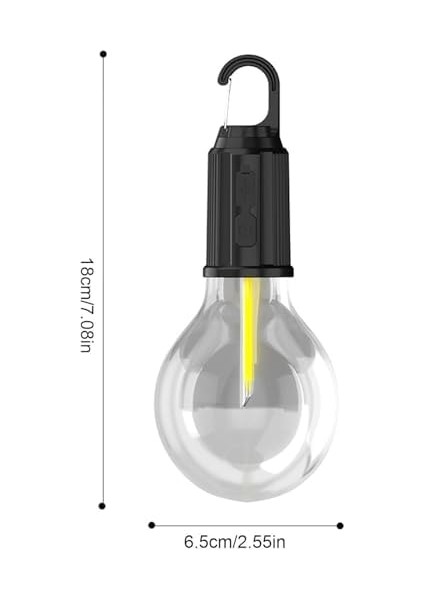 USB Şarjlı Taşınabilir LED Ampul Model Kamp Lambası - 3 Işık Modu, Suya Dayanıklı, Askı Aparatlı, Açık Hava ve Acil Durumlar Için