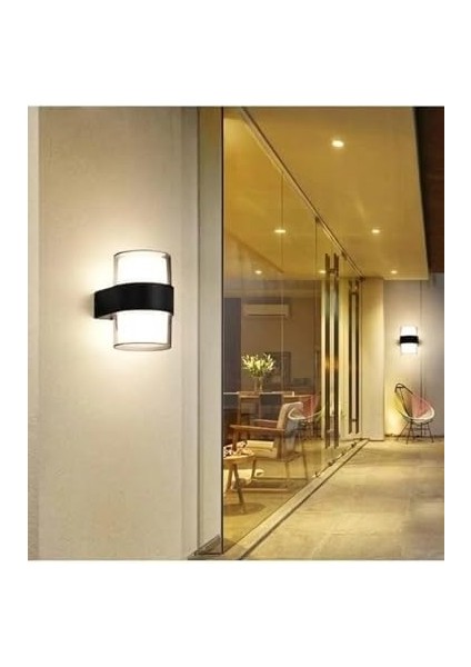 Geldi Silindir LED Aplik 12 Watt Gün Işığı 3200K Iç Mekan ve Dış Mekan Cata Bora LED Aplik IP54