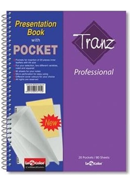 Color A4 Defter Kareli Dosyalı 160 Syf Mor