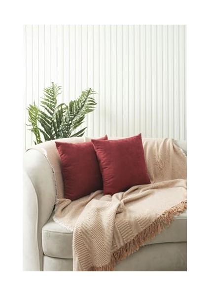 Home Bordo Sade Panorama Kırlent Kılıfı Çok Farklı Renk Seçeneğiyle, 30 x 50