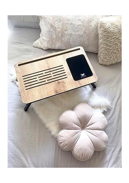 Foldaway Telefon ve Tablet Bölmeli Katlanır Ayaklı Laptop Sehpası Notebook Bilgisayar Çalışma Masası
