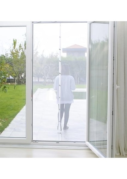 Luas Mıknatıslı Kapı Sinekliği, Sinek Böcek Tutucu, Beyaz Tül Sineklik, Sivrisinek Ağı, Balkon Kapısı, Sürgülü Kapı, Teras Kapısı Için Mıknatıslı Perde 105 cm