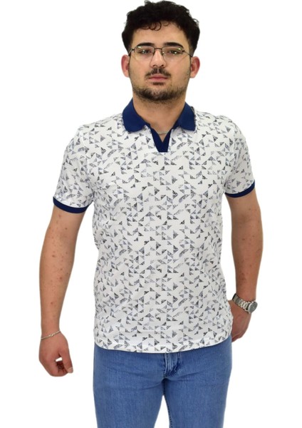 Erkek Polo Yaka Baskılı Pike Tişört 10600 BGL-ST04539