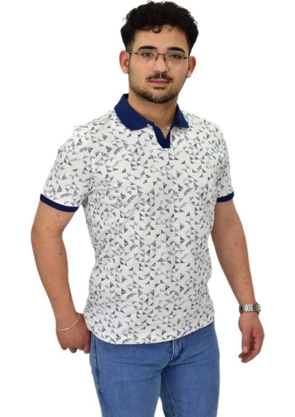 Erkek Polo Yaka Baskılı Pike Tişört 10600 BGL-ST04539