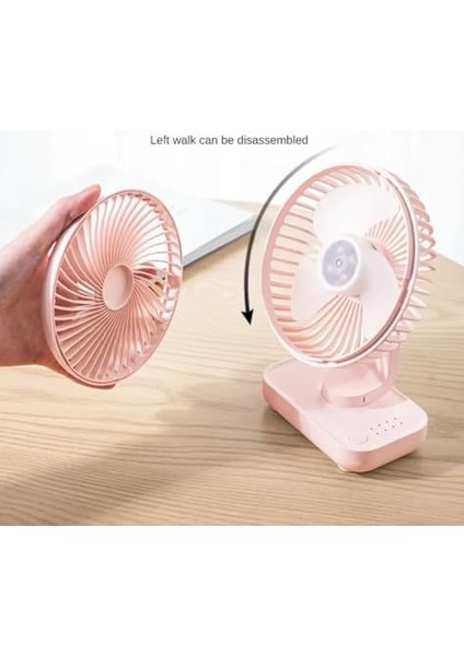 Mini Fan 4 Kademeli 4000MAH Şarjlı Ultra Güçlü Taşınabilir Vantilatör D606 Pembe