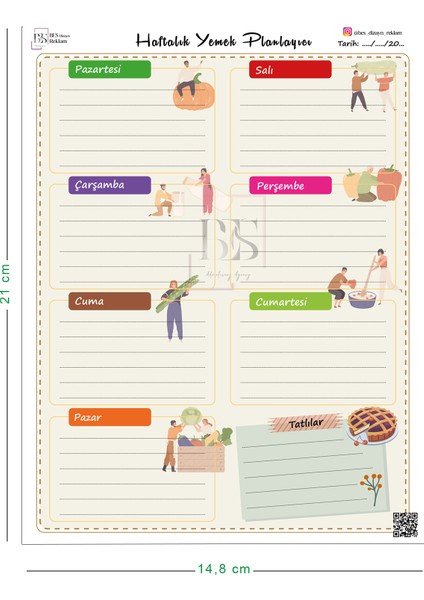 Mıknatıslı - 4 Adet Planlayıcı Seti- A5 Boyut, Planner