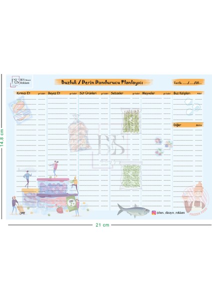 Mıknatıslı - 4 Adet Planlayıcı Seti- A5 Boyut, Planner