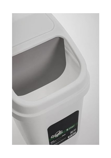 5 Litre Çöp Kutusu Beyaz Pratik Kapak Banyo Mutfak Ofis Çalışma Masası Kapı Önü Çöp Kovası Beyaz W: 215 - I: 150 - H: 315 mm