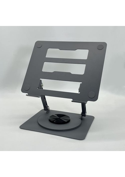 Stant Çelik Standı Ergonomik Bilgisayar Yükseltici Her Açıda Ayarlanabilir Stand Tüm Boyutlarda Notebook Uyumlu Notebook Standı Bilgisayar Stant (Gri - 360)