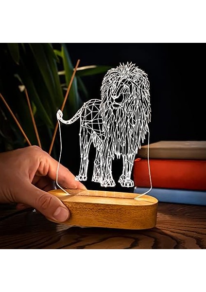 Aslan Tasarımlı 3D LED Gece Lambası