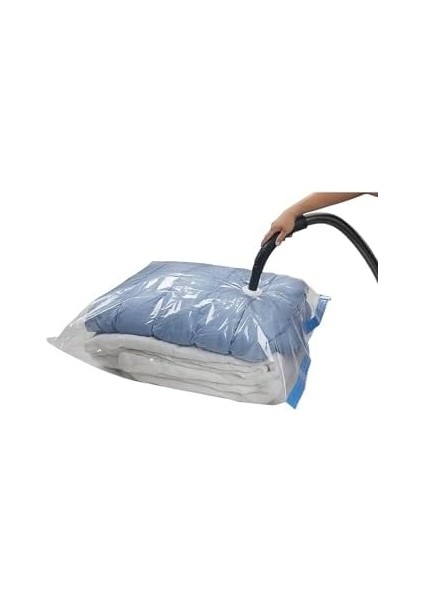 Home Yüksek Kaliteli Vakumlu Poşet (Xxl)(2 Adet) 73 cm x 130 cm - Çevirmeli & Mavi Kapak - Vakumlu Hurç
